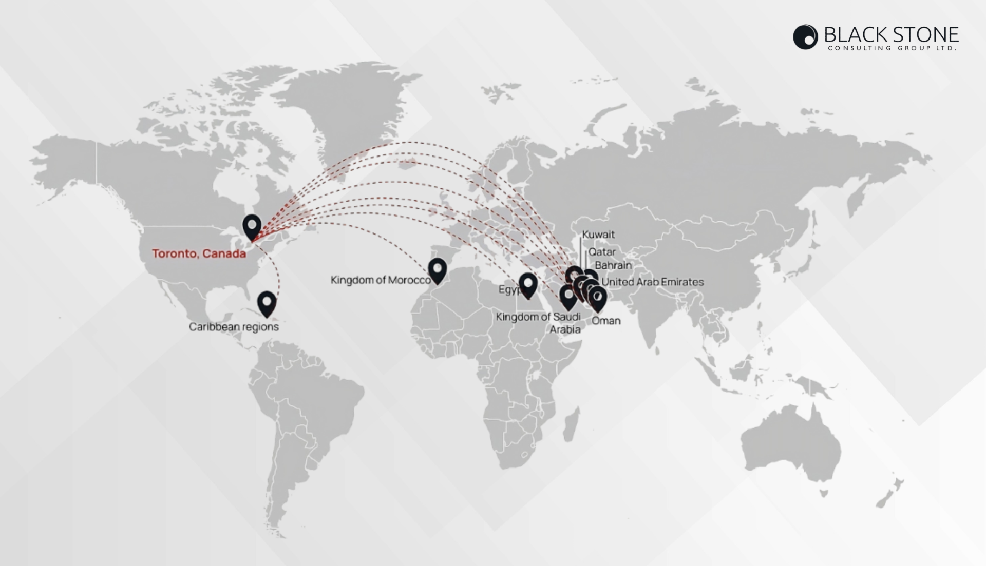 Black Stone Global Presence Map